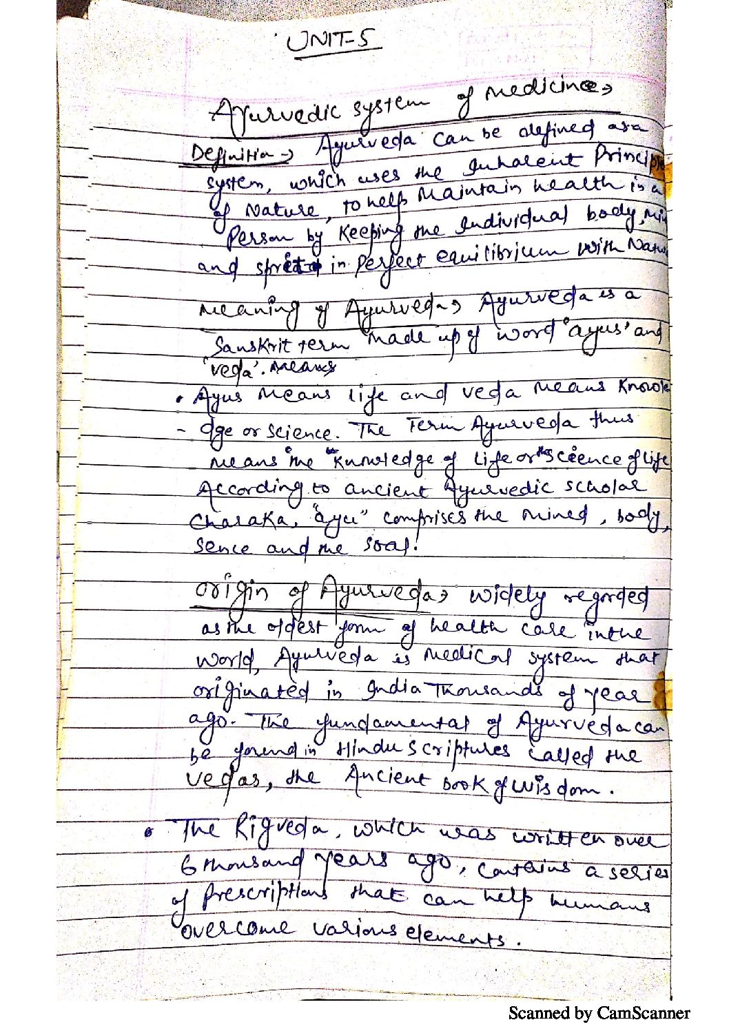 unit 5 pharmacognosy pharm 364. pdf Ayurvedic system of medicine:- Hand Written Notes